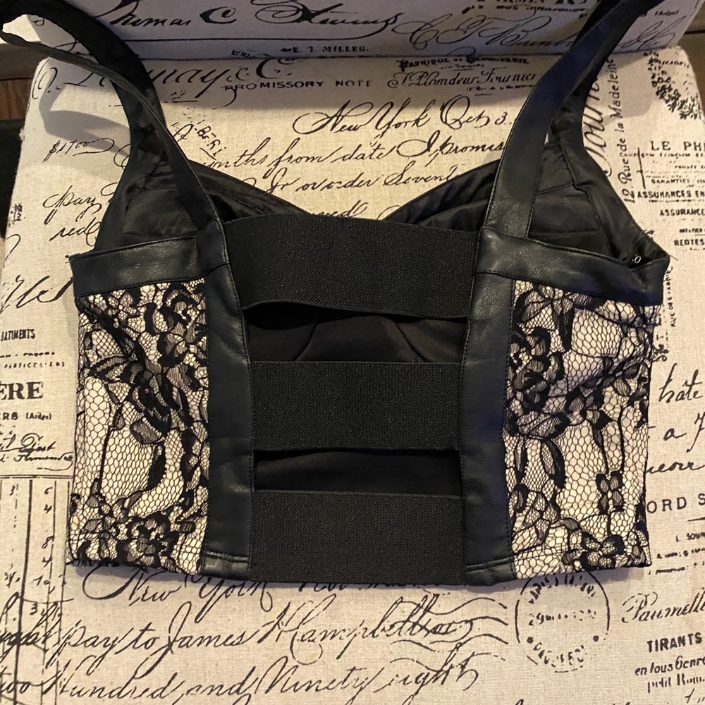 Tan and Black Bustier